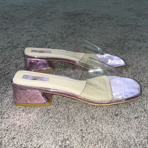 EUC Pink Clear Strap Heeled Sandals